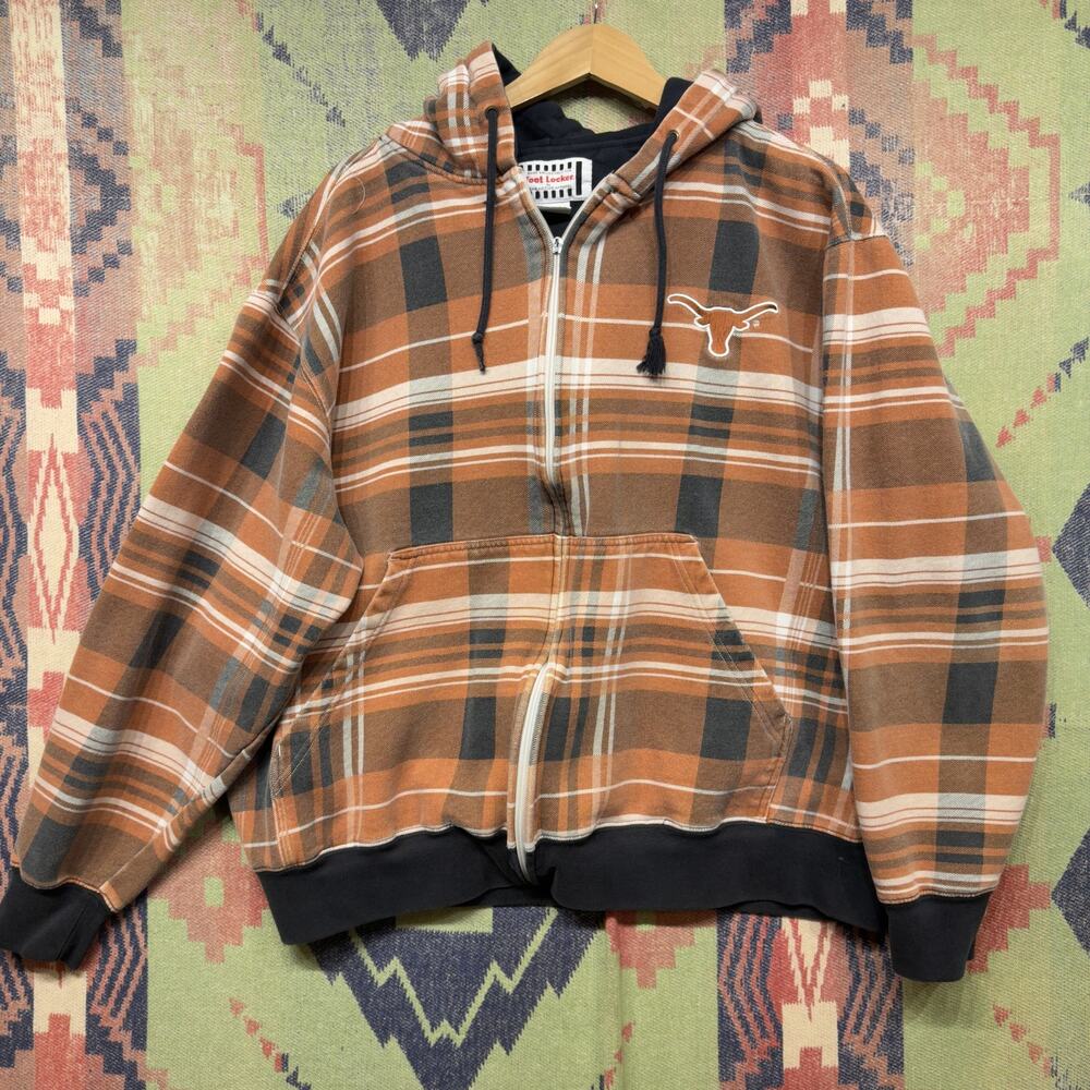University of Texas Vintage Plaid Old English Hoodie Size XL Y2K 2000s